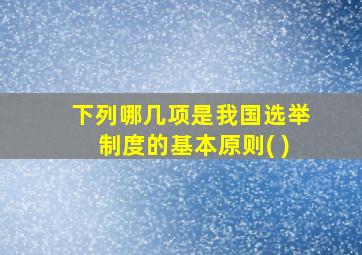 下列哪几项是我国选举制度的基本原则( )